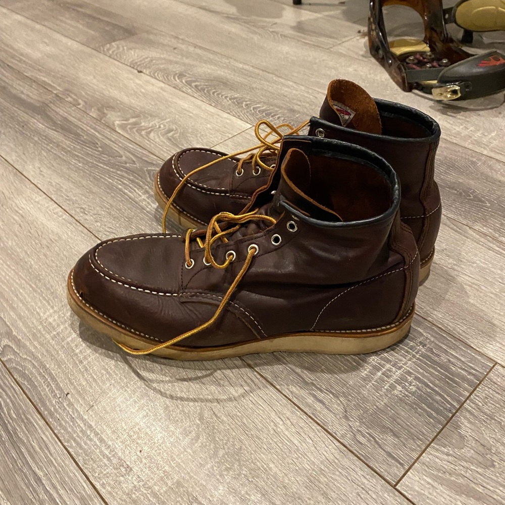Red Wing moc toe boots—Brair Oil Slick (M-12D) - Picture 3 of 5